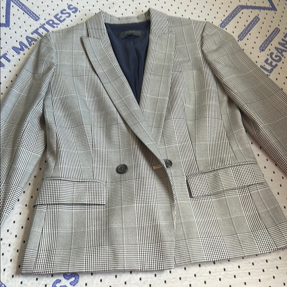 J. Crew Gray Plaid Blazer